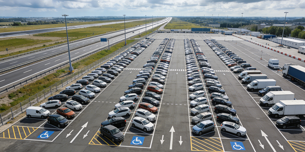 高速服務(wù)區停車(chē)區清潔